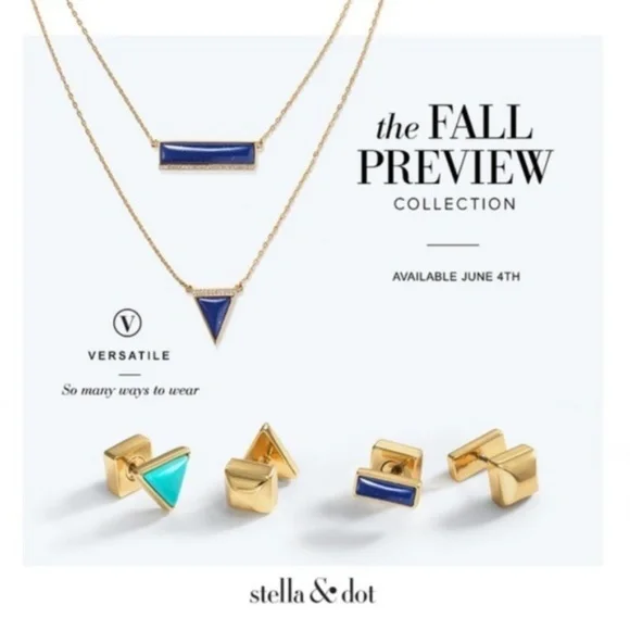 :: Stella & Dot Lapis Blue 3-in-1 Element Necklace - Picture 4 of 8